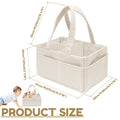 Baby Diaper Caddy Organizer – Corduroy Nursery Storage Basket with Handle, Multi-Compartment Baby Essentials Organizer for Diapers & Toys