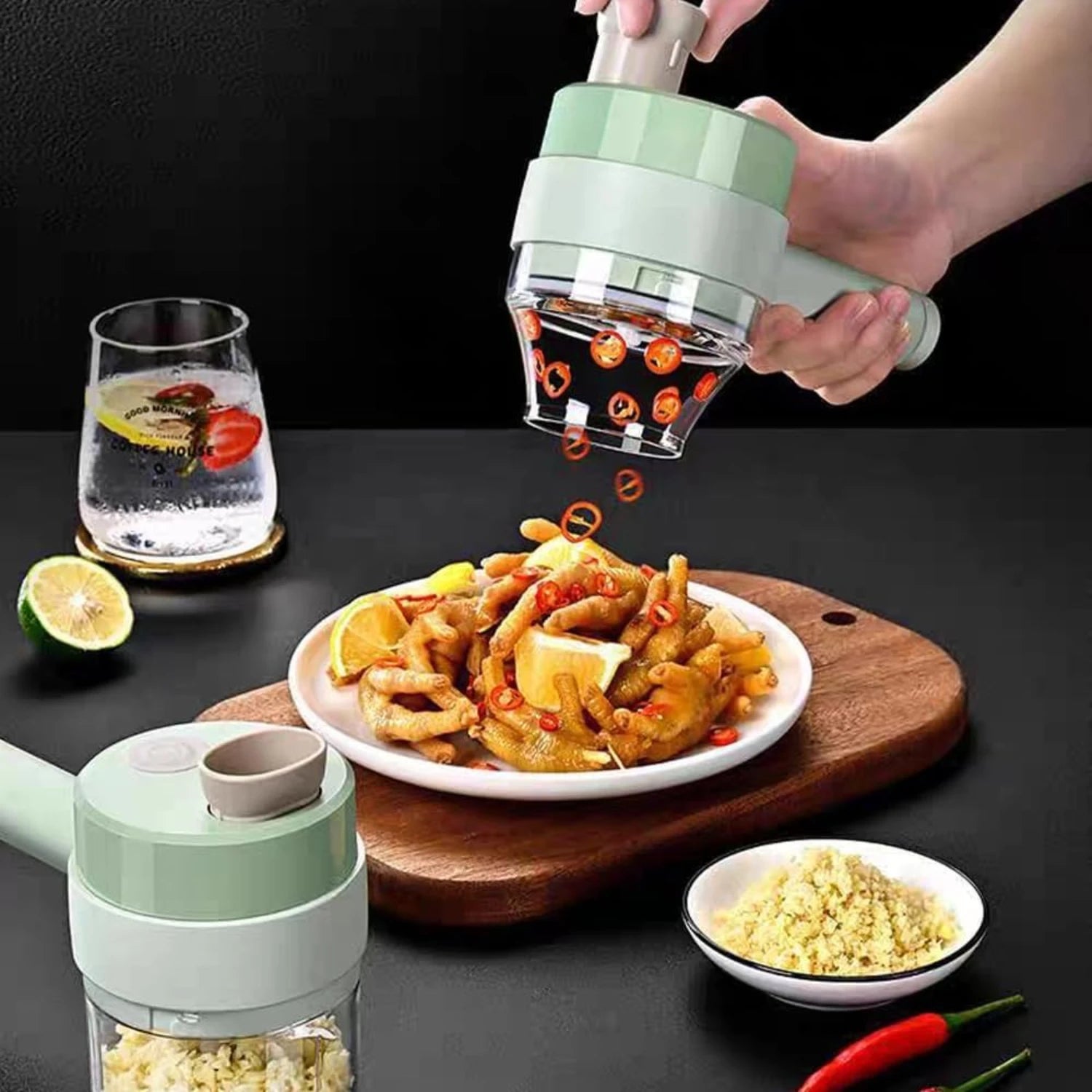 Cortador de verduras eléctrico Procesador de alimentos multifunción Picadora de carne y fruta de mano Mini y picadora USB Accesorios de cocina