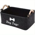Felt Pet Toy Storage Basket – Soft Storage Bin for Dog Toys, Cat Toys, Accessories & Pet Supplies