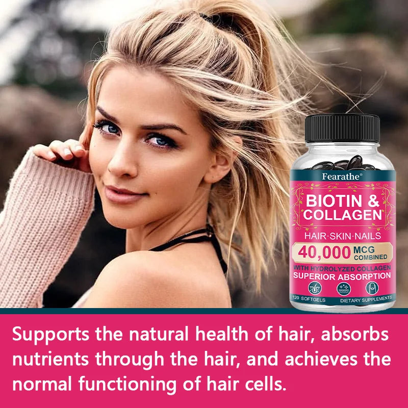 Collagen & Biotin Capsules – Hair, Skin & Nail Support with Keratin & Hyaluronic Acid