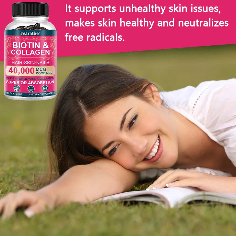 Collagen & Biotin Capsules – Hair, Skin & Nail Support with Keratin & Hyaluronic Acid