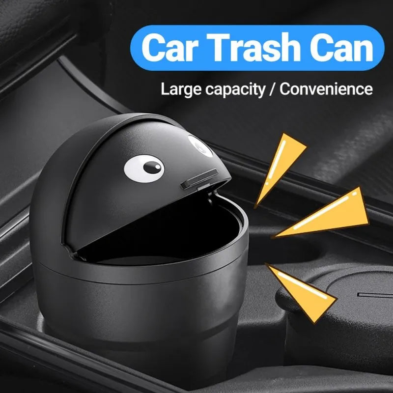 Cubo de basura universal para coche, organizador de almacenamiento de coche con tapa oscilante, mini cubo de basura hermético para vehículo