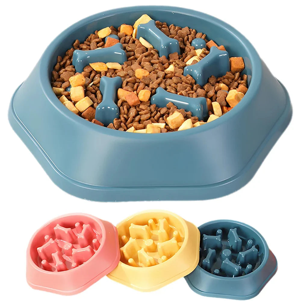 Tazón para perros de alimentación lenta, antiquemaduras, cuenco para comida para cachorros, antideslizante, para mascotas, cuencos para perros de alimentación lenta, comederos de rompecabezas para perros pequeños y medianos