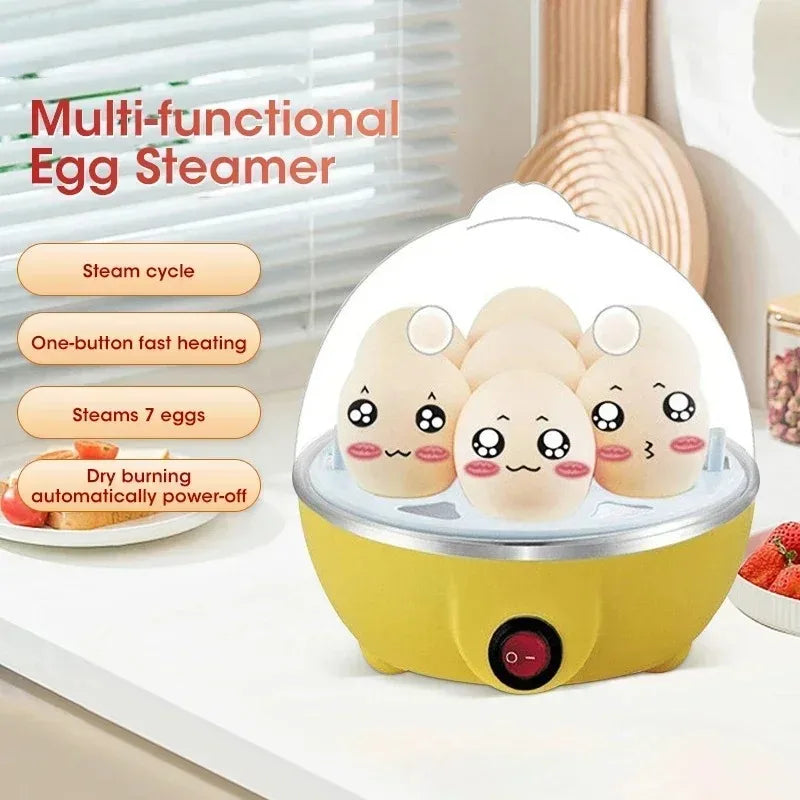 Double Layer Electric Egg Cooker – 7 Egg Automatic Egg Boiler & Steamer for Boiled Eggs, Poached Eggs & Egg Custard