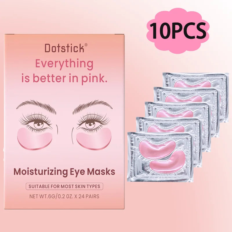 Pink Hydrating Eye Patches – 10 Pcs Moisturizing & Revitalizing