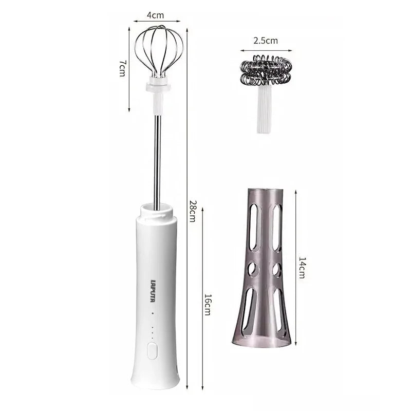 Espumador de Leche Eléctrico Portátil Mini Batidora de Leche de Cocina para Café Máquina de Espuma para Decoración Batidora Licuadora Utensilios para Café