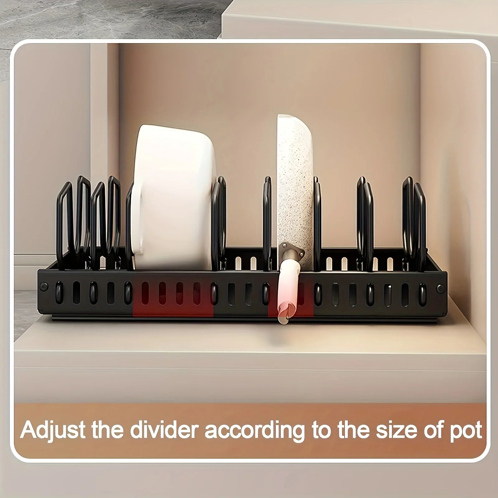 Pull-Out Pots & Pans Organizer for Kitchen Cabinets