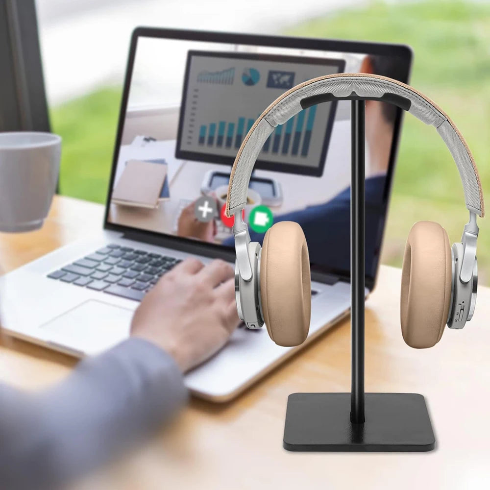 Premium Aluminum Headphone Stand – Universal Desktop Holder for Gaming & Wireless Headsets