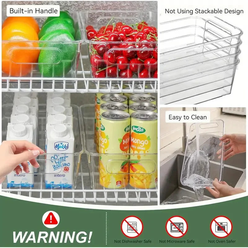 Stackable Refrigerator Storage Container with Handles