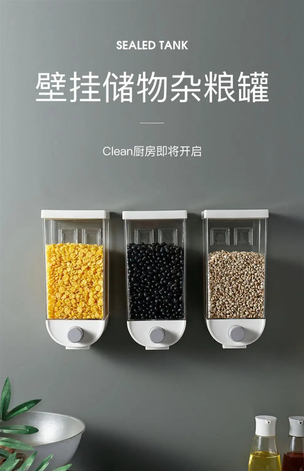 Kitchen Food Storage Dispenser Container for Cereal, Grains & Dry Food Organization