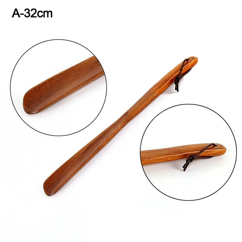 Extra Long Wooden Shoe Horn – Smooth Long Handle Shoehorn for Easy Shoe Wearing, Hanging Design for Seniors, Adults & Travel