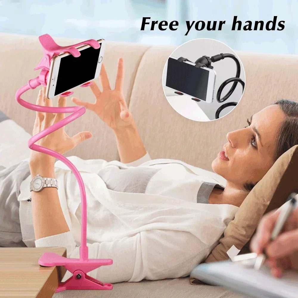 Flexible 360° Phone Holder – Adjustable Gooseneck Clip Mount for Desk & Bed