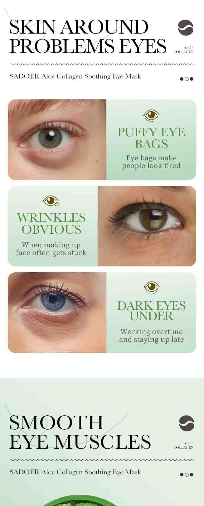 Aloe Vera Collagen Eye Patches – 60 Pcs Firming & Anti-Dark Circles
