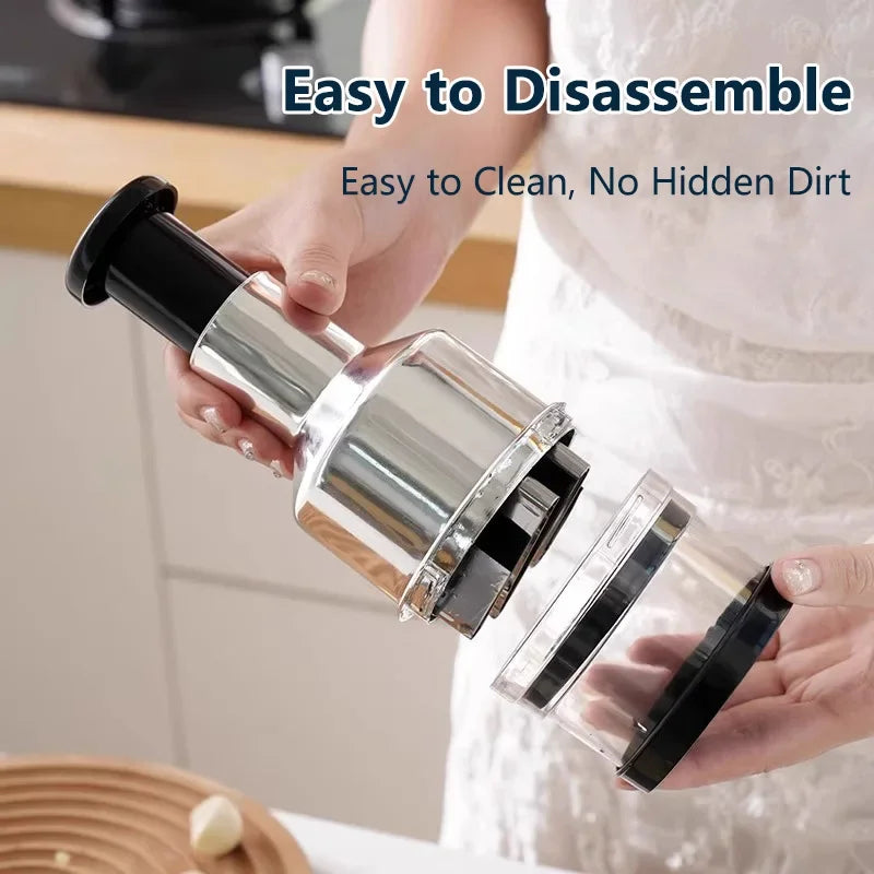 Manual Garlic Press & Mincer – Multi-Function Garlic Crusher & Vegetable Chopper