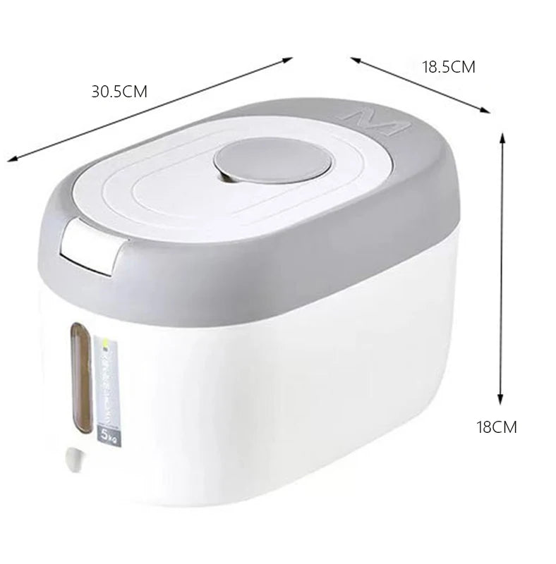 XIAOGUI Dispensador de Arroz de 5KG/10KG Organizador de Cocina y Contenedor de Almacenamiento Caja Doméstica Tarro de Cereal Botes de Cocina Almacenaje Alimentos