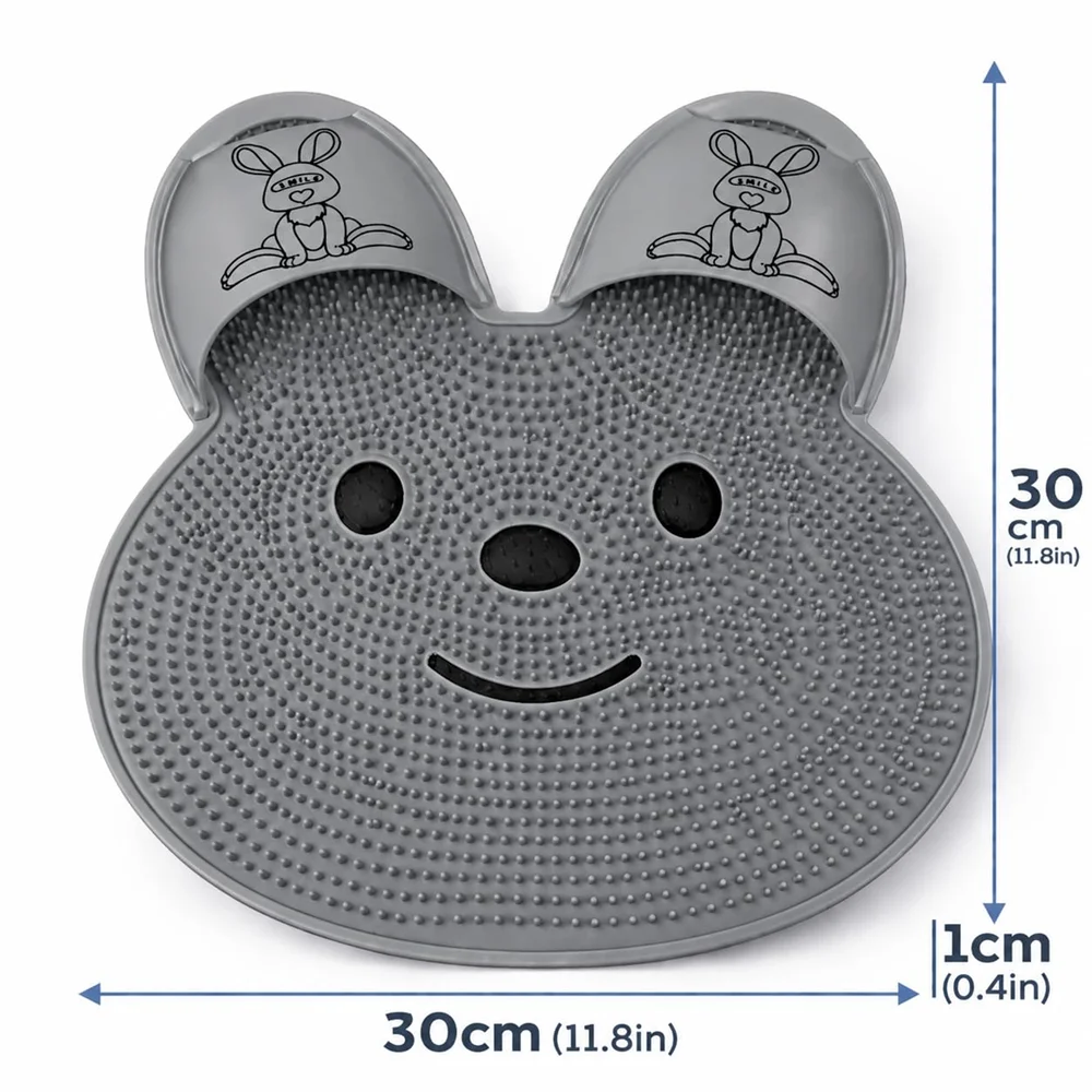 Non-Slip Silicone Foot Scrubber Bath Mat – Shower Foot Massager, Exfoliating Cleaning Mat for Bathtub & Bathroom Floor