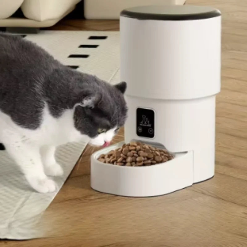 Comedero automático para mascotas de 4 L con WiFi, dispensador inteligente de comida para perros y gatos con control de botón