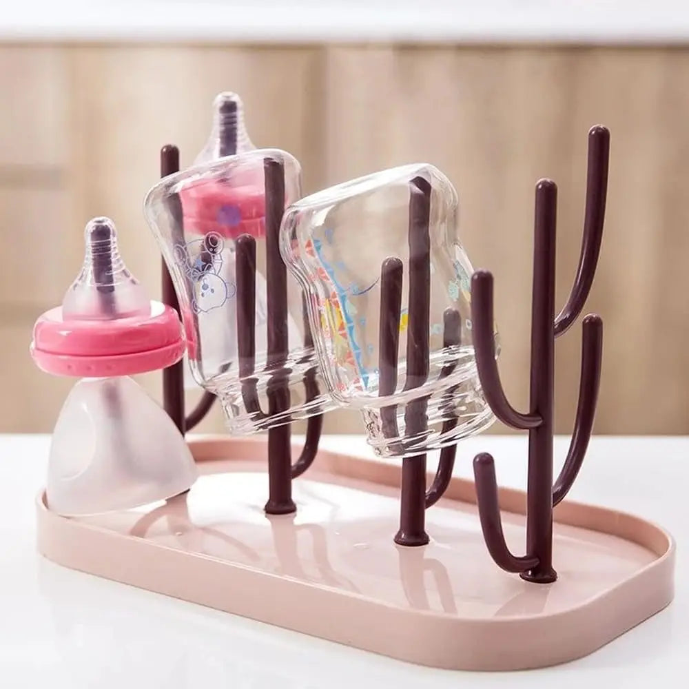Baby Bottle Drying Rack with Bottle Clip – Detachable Infant Bottle Organizer, Drain Stand for Milk Bottles, Cups & Accessories