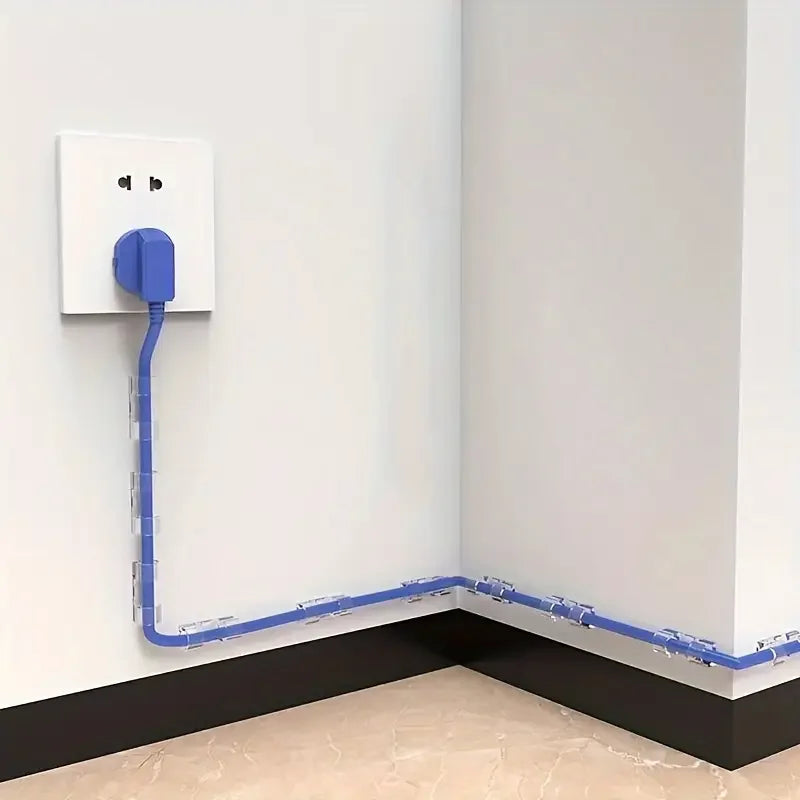 Transparent Cable Clips – Adhesive Wire Organizer for Home, Office & Desk Cable Management