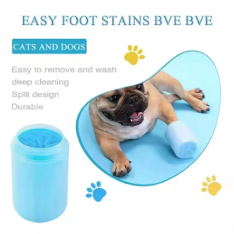Portable Dog Paw Cleaner – Soft Silicone Foot Washer with Cleaning Brush for Mud, Dirt & Outdoor Paw Care
