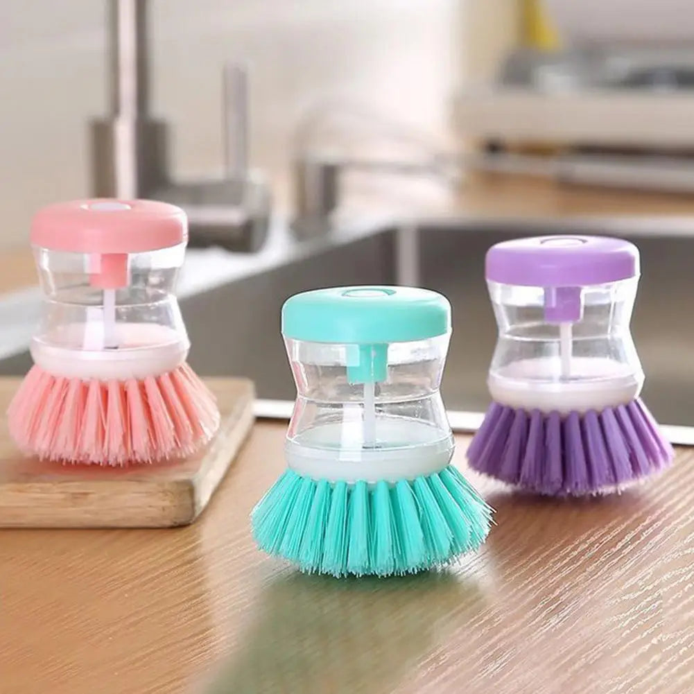 Cepillo de limpieza de cocina para lavar ollas, fregadero, diseño de astronauta, con dispensador automático de jabón líquido, accesorios de limpieza para el hogar