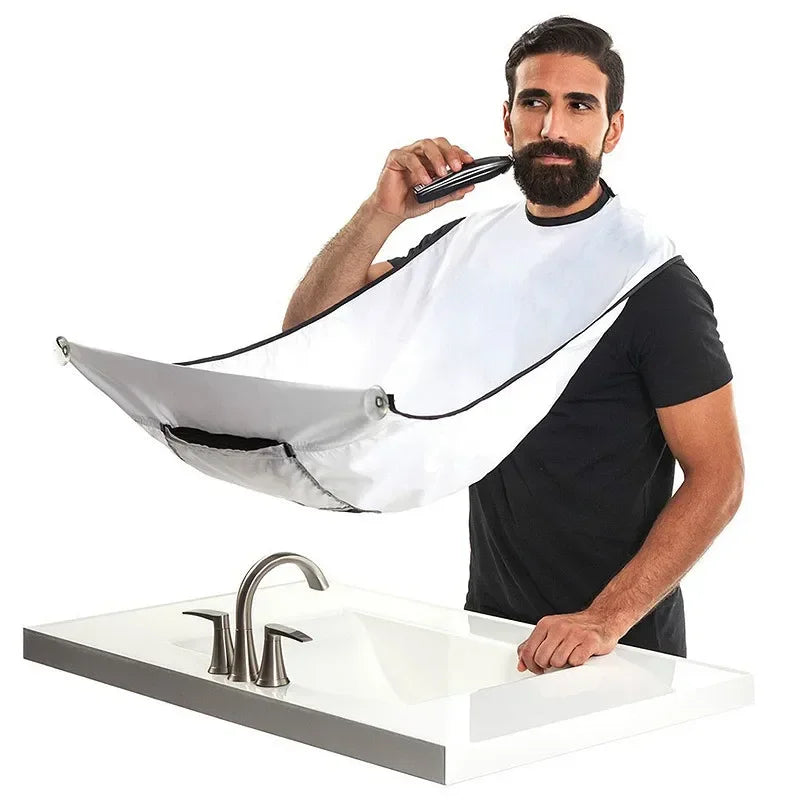 Men's Beard Shaving Apron – Suction Wall Mirror Haircut Cape