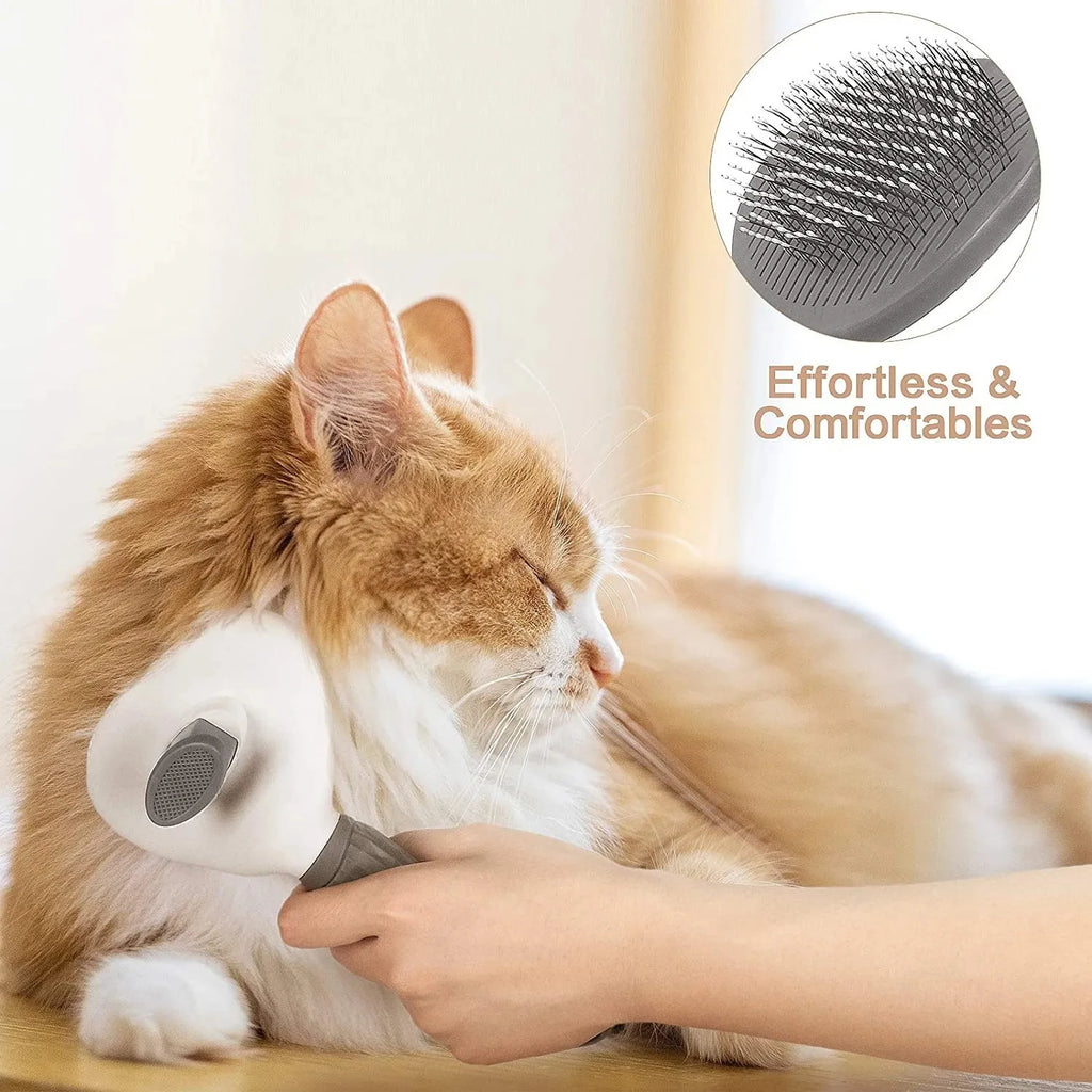 Cepillo para perros, peine para gatos, cepillo autolimpiante para quitar el pelo de mascotas para perros y gatos, herramientas de aseo para mascotas, peine desenredante, accesorios para perros