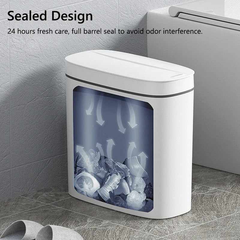 14L Smart Sensor Trash Can with Lid | Touchless Automatic Waste Bin for Kitchen & Bathroom