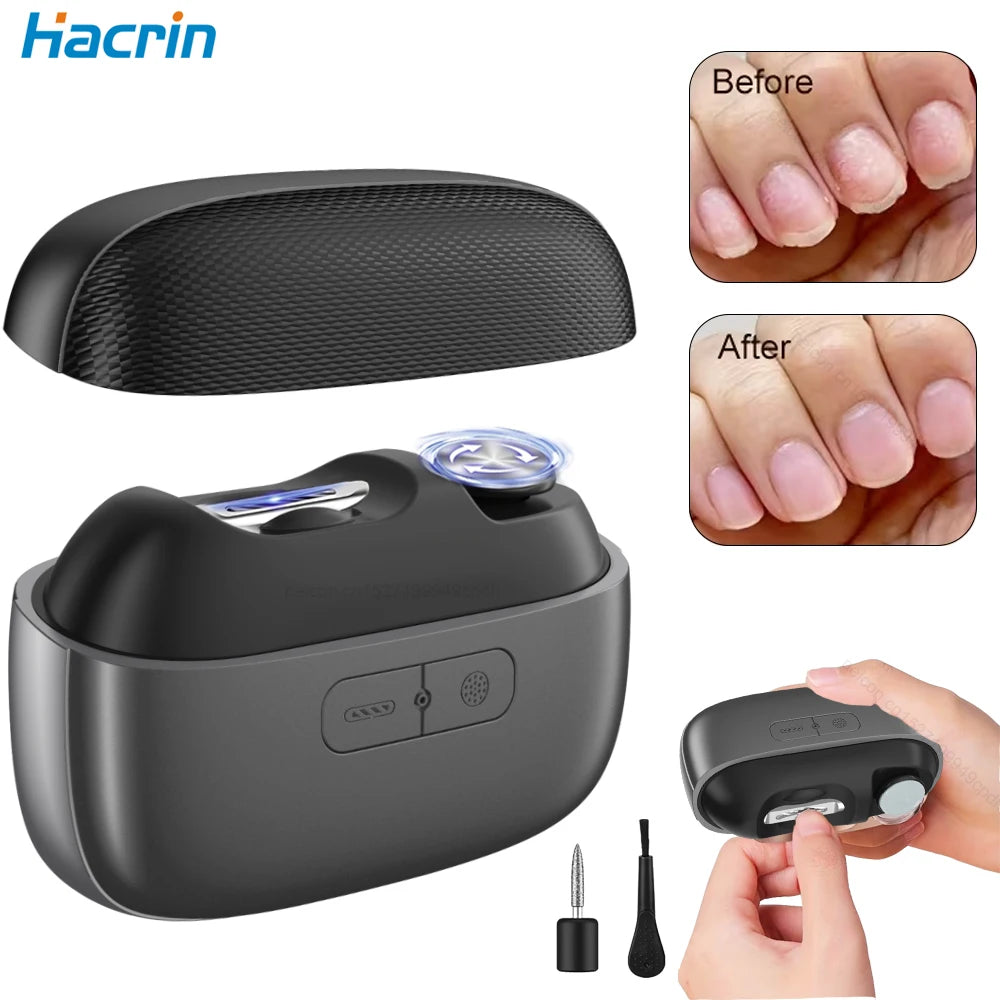 3-in-1 Electric Nail Clipper – USB Rechargeable Automatic Nail Trimmer, File & Polisher with LED Light