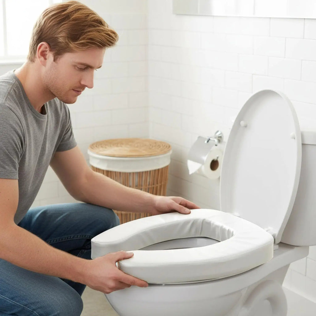 Raised Toilet Seat Cushion – Thick Waterproof U-Shaped Toilet Seat Riser with High-Density Foam for Seniors, Disabled & Post-Surgery Recovery
