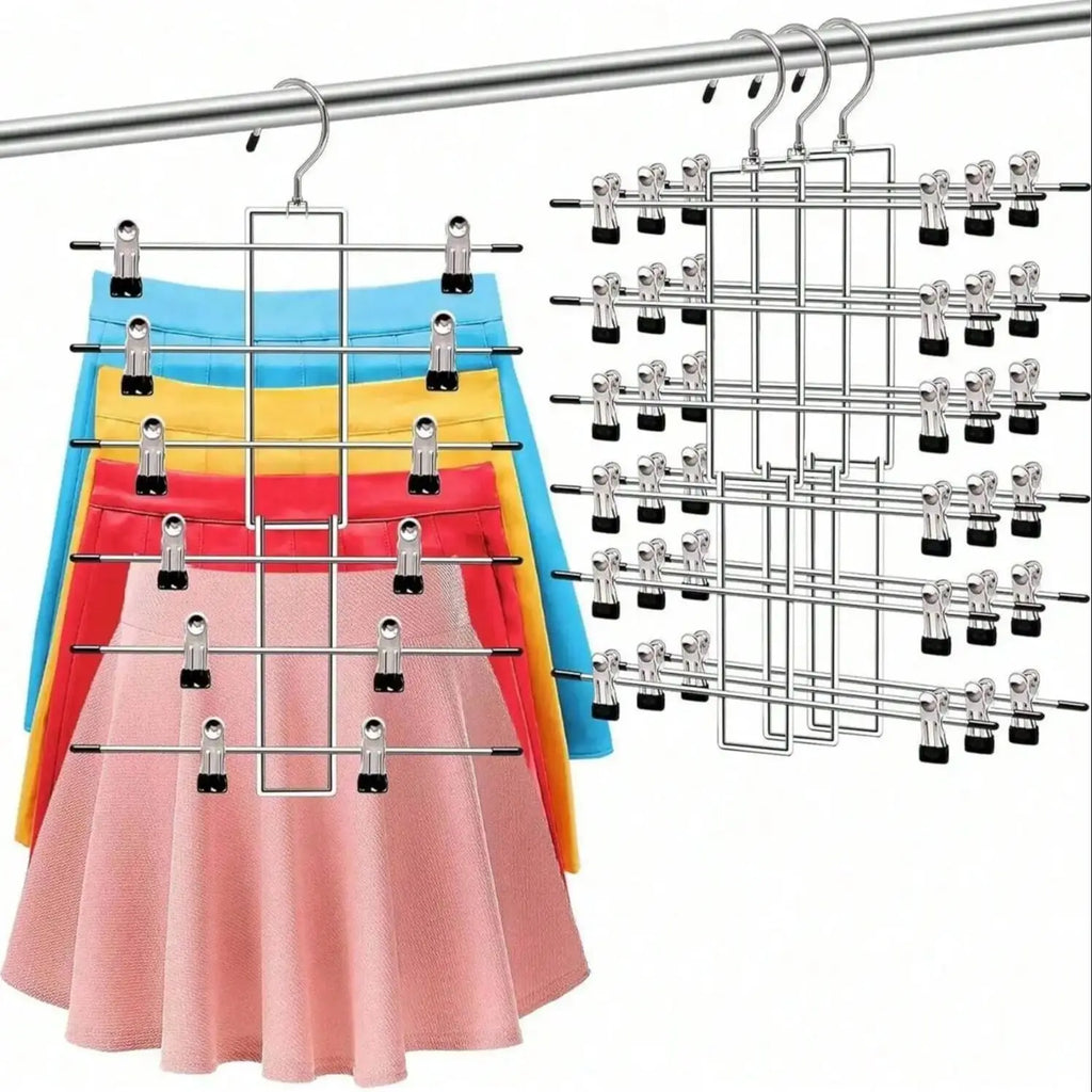 6-Tier Space-Saving Hanger Organizer for Pants, Jeans & Scarves