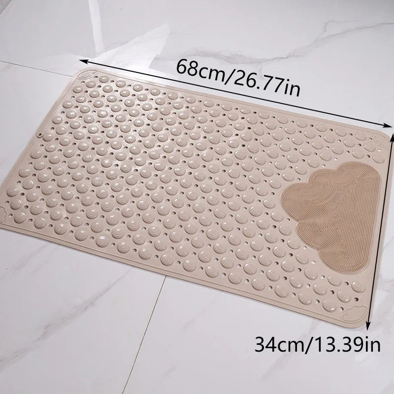 Non-Slip PVC Bath Mat – 34 × 68 cm Shower Safety Mat with Suction Cups & Massage Texture for Bathtub and Bathroom