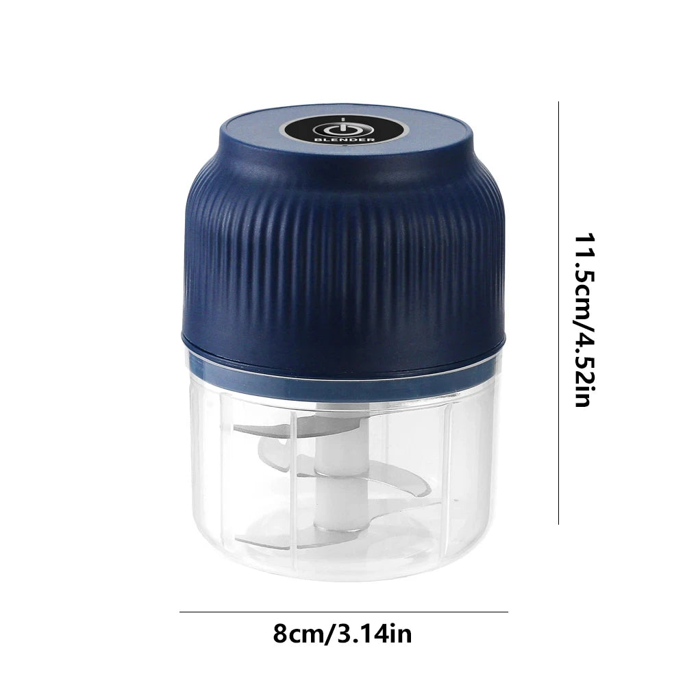 Mini picadora de verduras eléctrica inalámbrica USB recargable de 250 ml, triturador de ajos, picadora de alimentos para la cocina