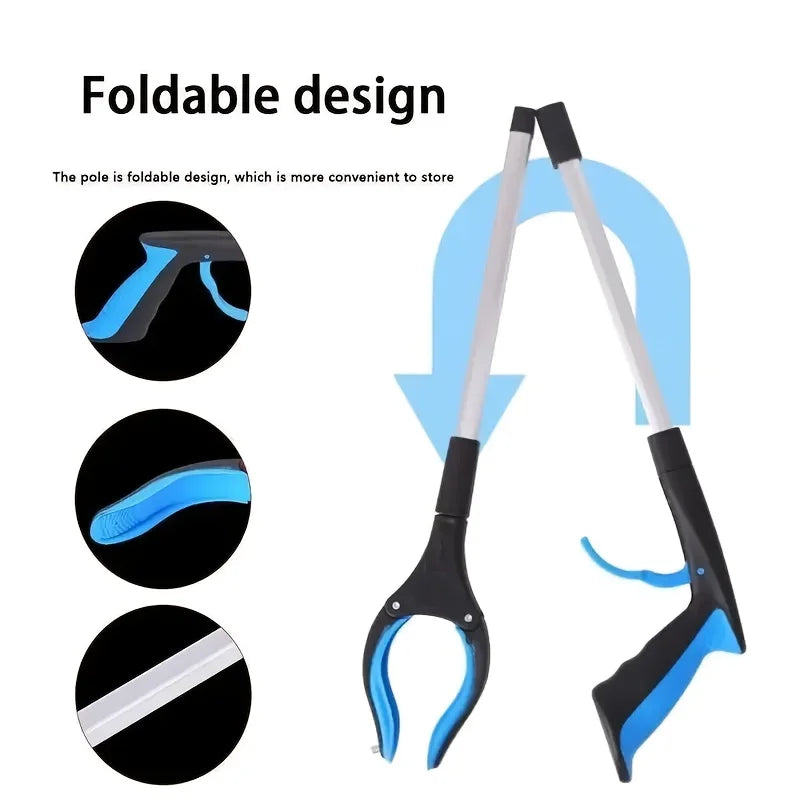 Foldable Reacher Grabber Tool – 360° Rotating Jaw with Magnetic Tip, Lightweight Pick-Up Tool for Seniors, Home & Outdoor Use