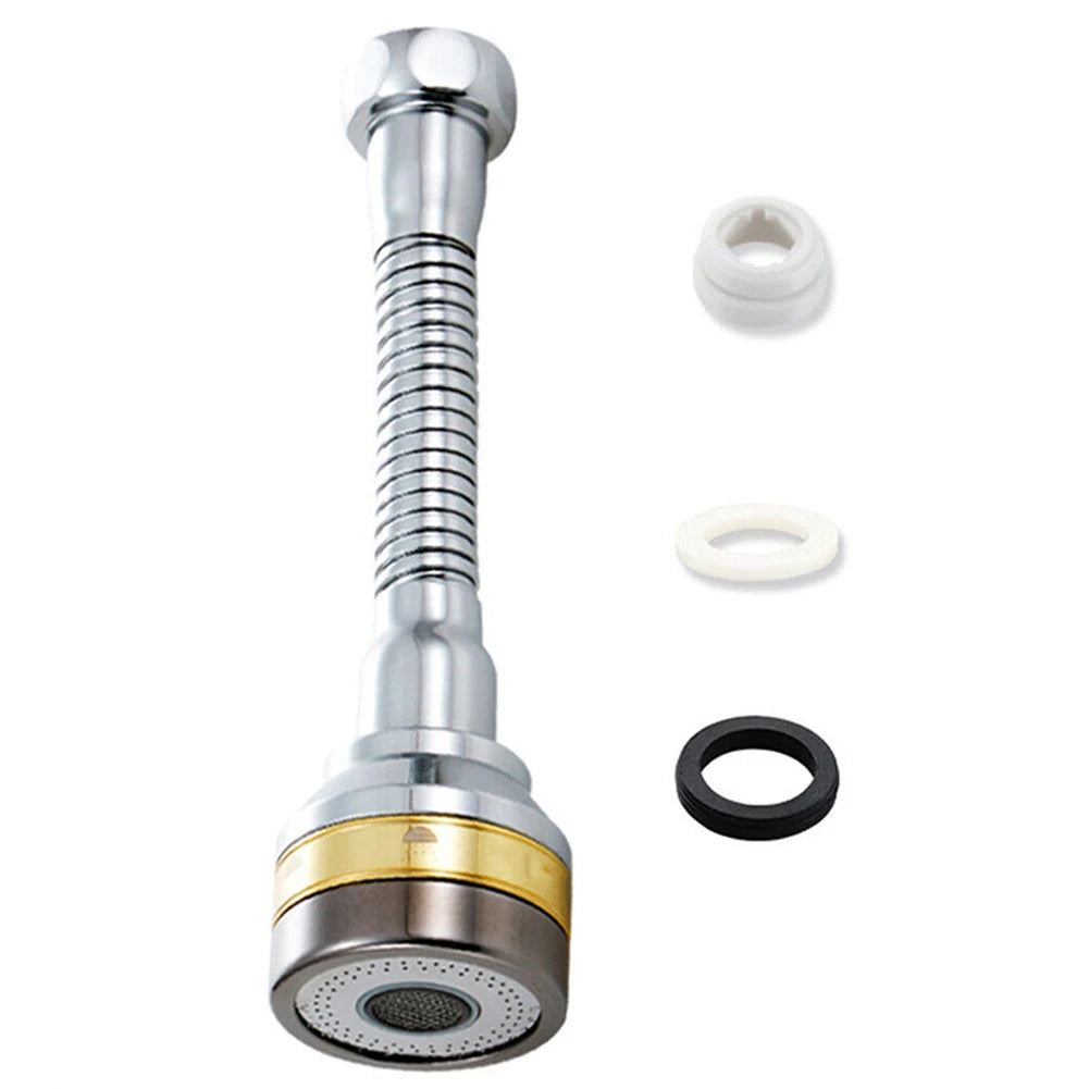 360° Flexible Stainless Steel Faucet Extender with 3 Spray Modes for Kitchen & Bathroom Sink