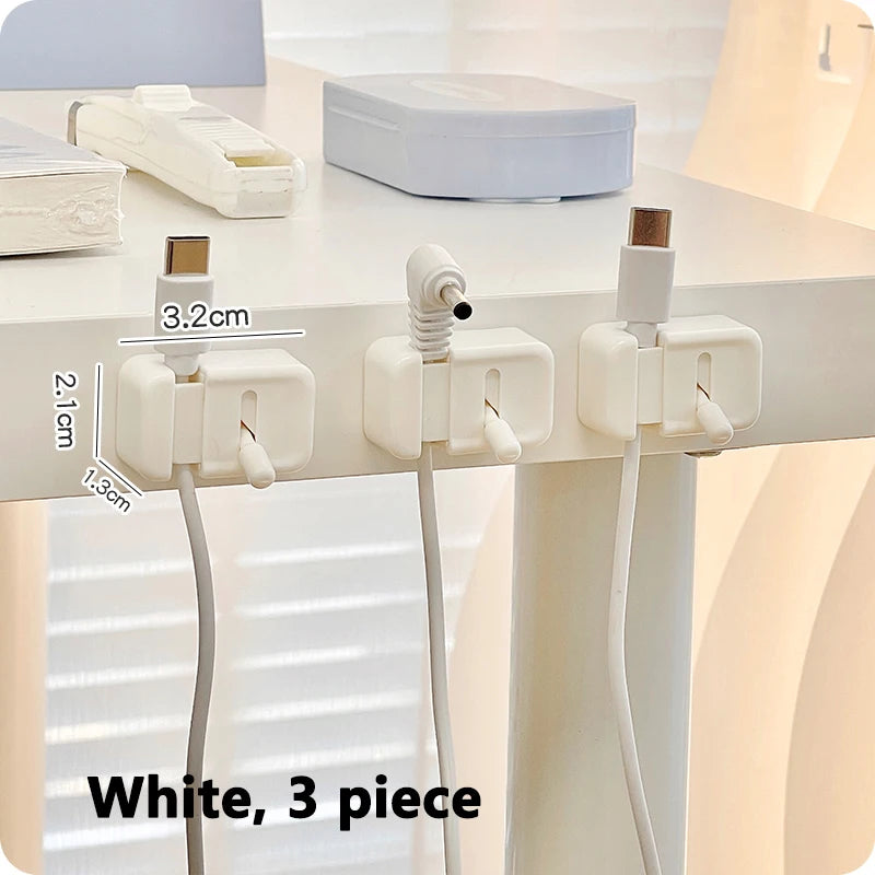 Desk Cable Management Clip – No-Drill Cord Organizer for Charging & Data Cables