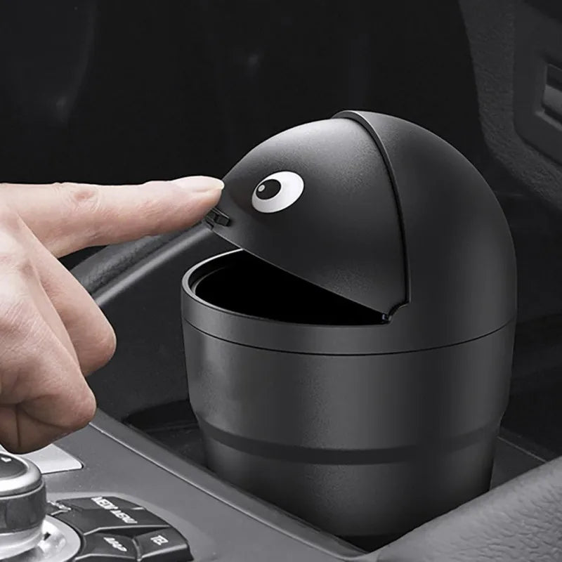 Cubo de basura universal para coche, organizador de almacenamiento de coche con tapa oscilante, mini cubo de basura hermético para vehículo