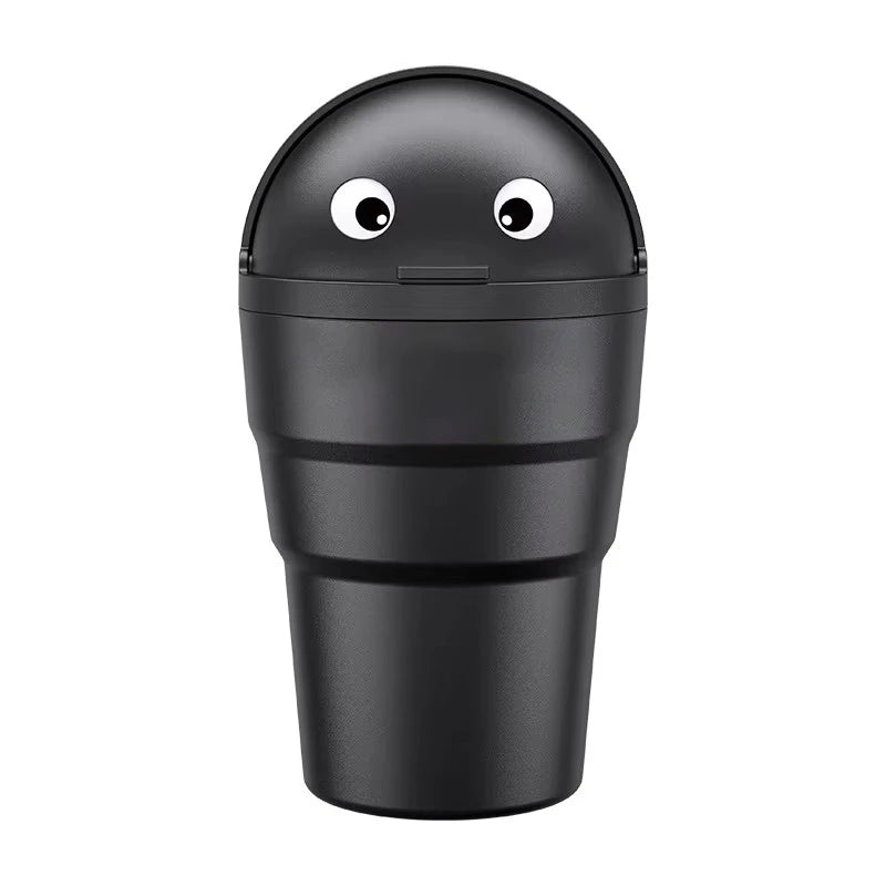 Cubo de basura universal para coche, organizador de almacenamiento de coche con tapa oscilante, mini cubo de basura hermético para vehículo