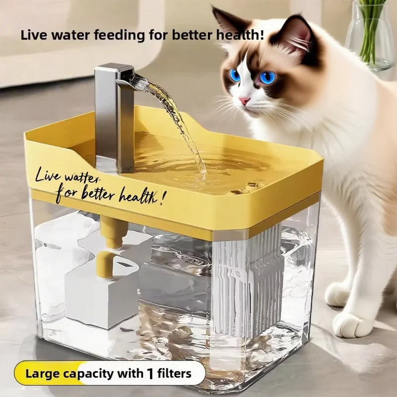 Automatic Cat Water Fountain – 1.5L Filtered Pet Drinking Dispenser with Quiet USB Pump & Fresh Water Circulation