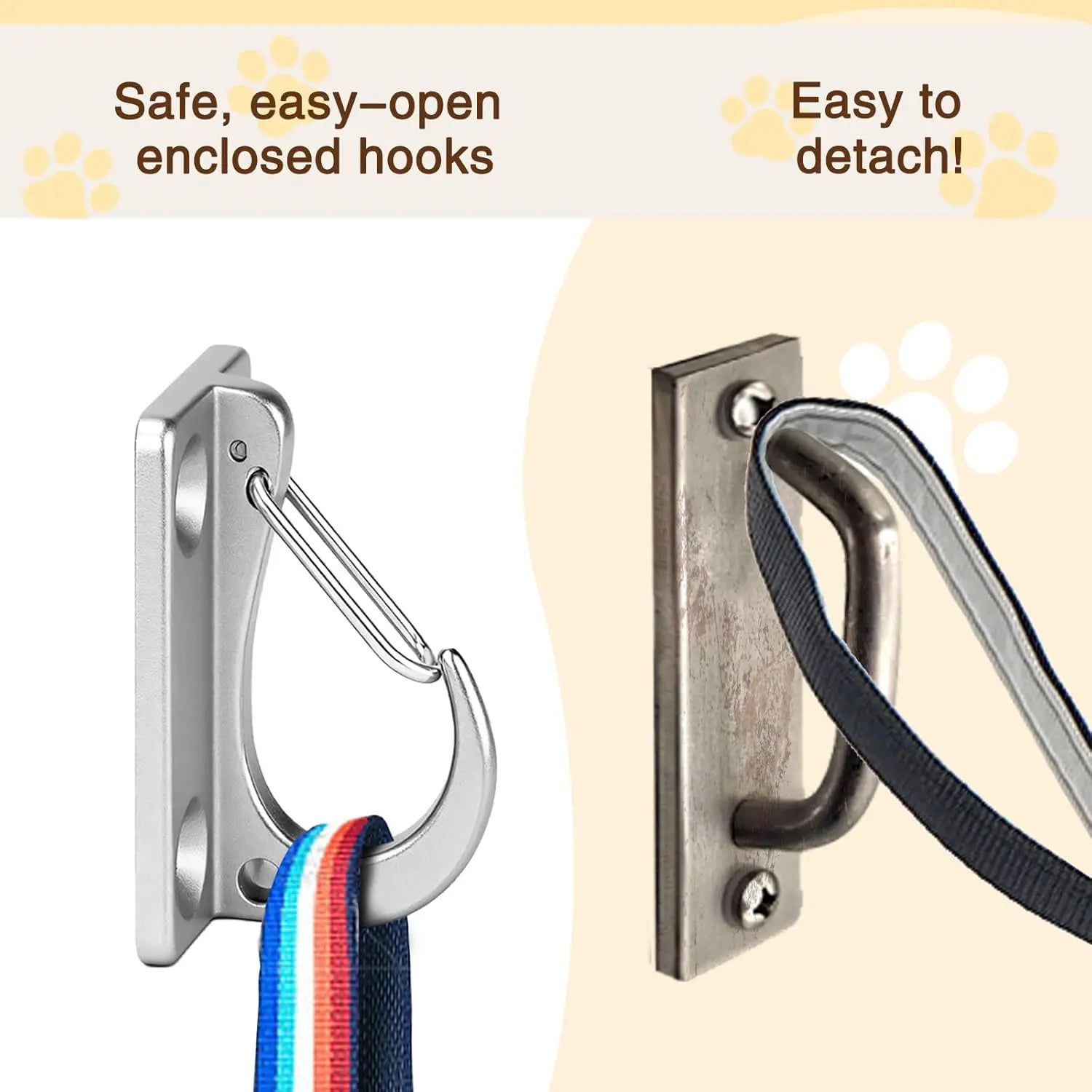 Heavy-Duty Stainless Steel Dog Leash Wall Mount – Secure Pet Tie-Out Hook for Indoor & Outdoor Use