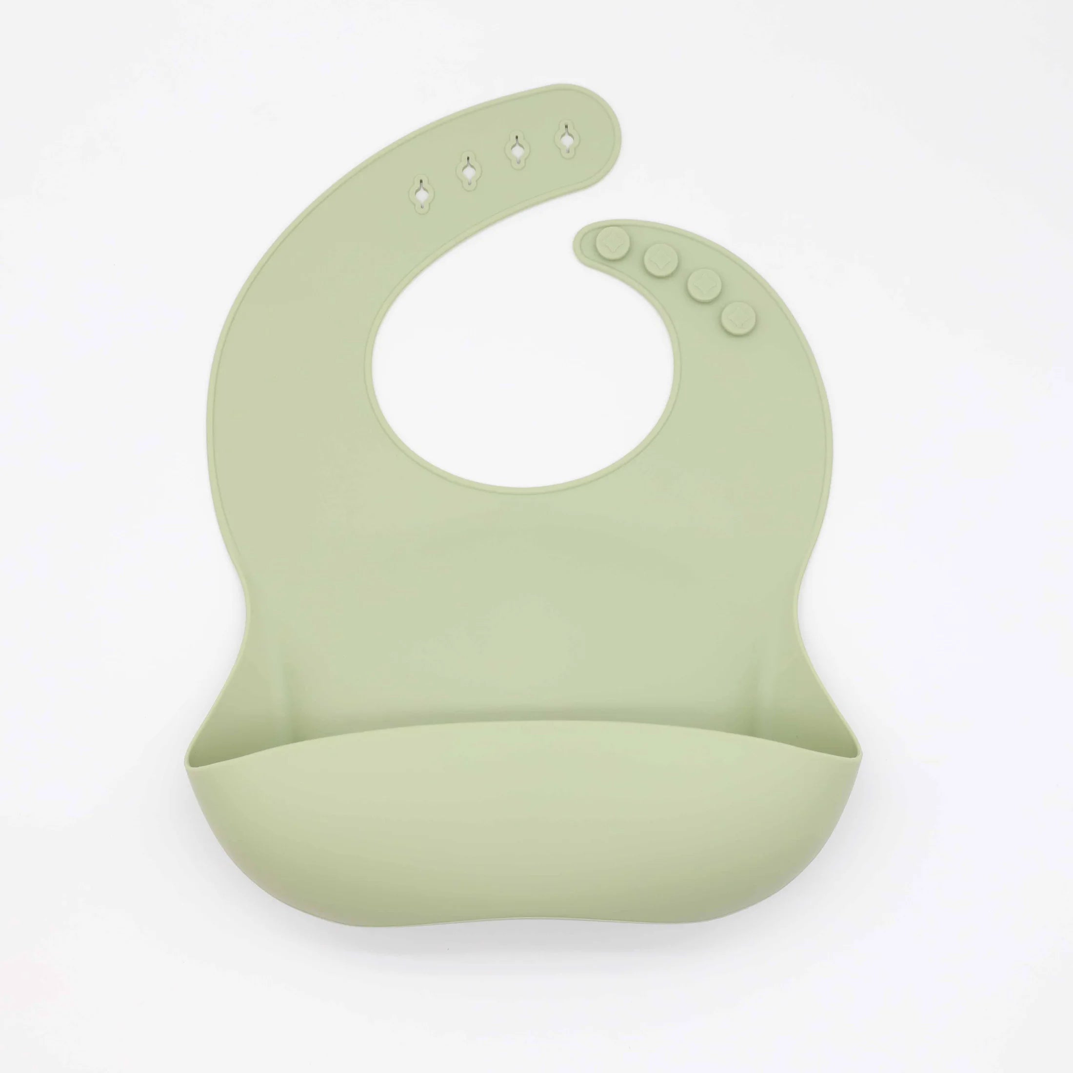 Babero de silicona de grado alimenticio con recolector de comida, ajuste tridimensional y multi-etapa, fácil de limpiar