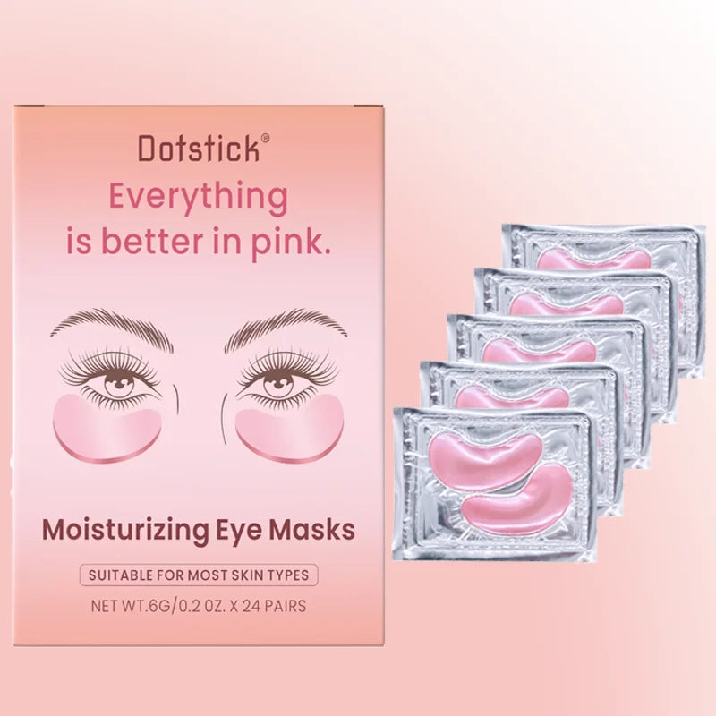 Pink Hydrating Eye Patches – 10 Pcs Moisturizing & Revitalizing
