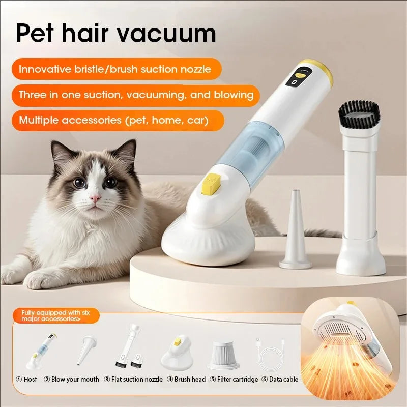 Aspiradora para Mascotas con Tecnología Ciclónica, Multifuncional, Fuerte Succión para la Eliminación de Pelo de Mascotas en Coches y Limpieza del Hogar