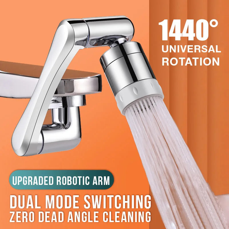 Extensor de grifo de acero inoxidable giratorio 1080°, boquilla pulverizadora para grifo, aireador mezclador de baño universal, 2 modos de pulverización