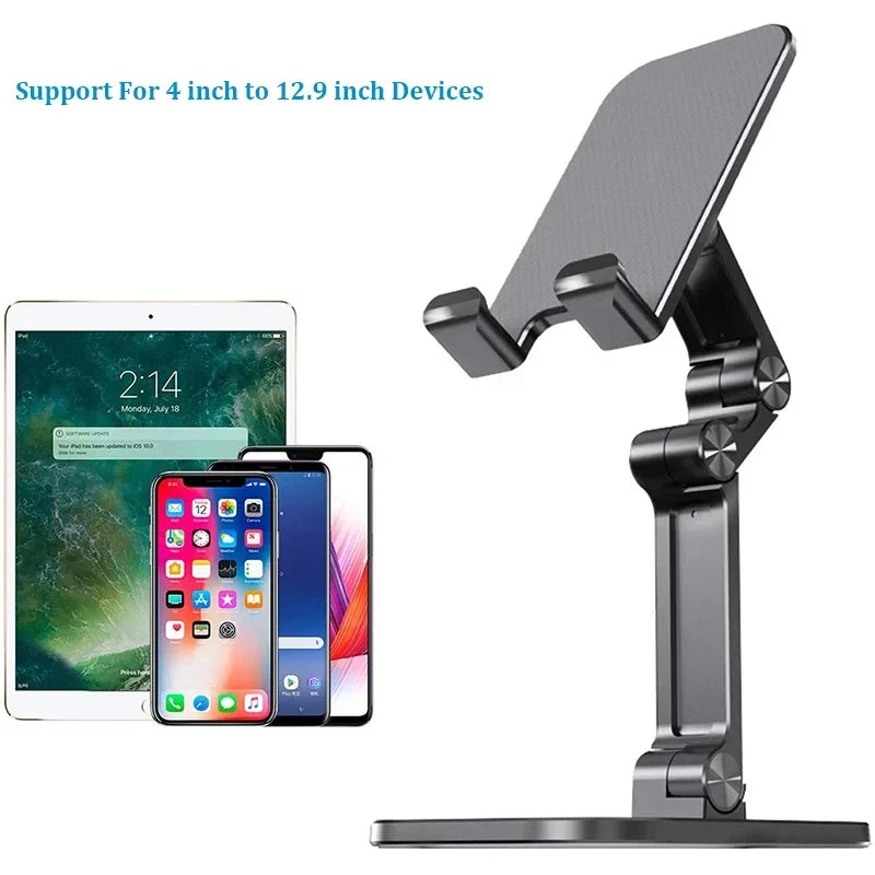 Foldable Adjustable Phone & Tablet Stand – 3-Section Desktop Holder