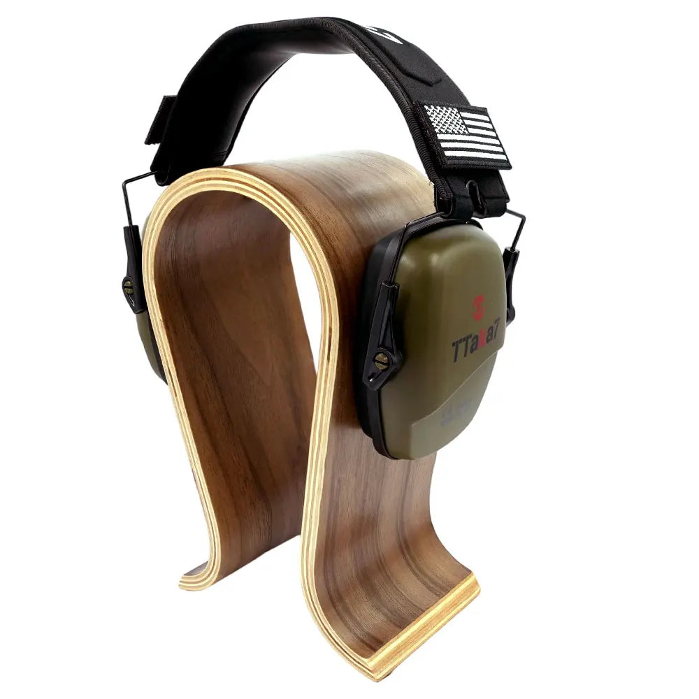 U-Shaped Wooden Headphone Stand – Premium Walnut Desktop Display Holder for All Headphones