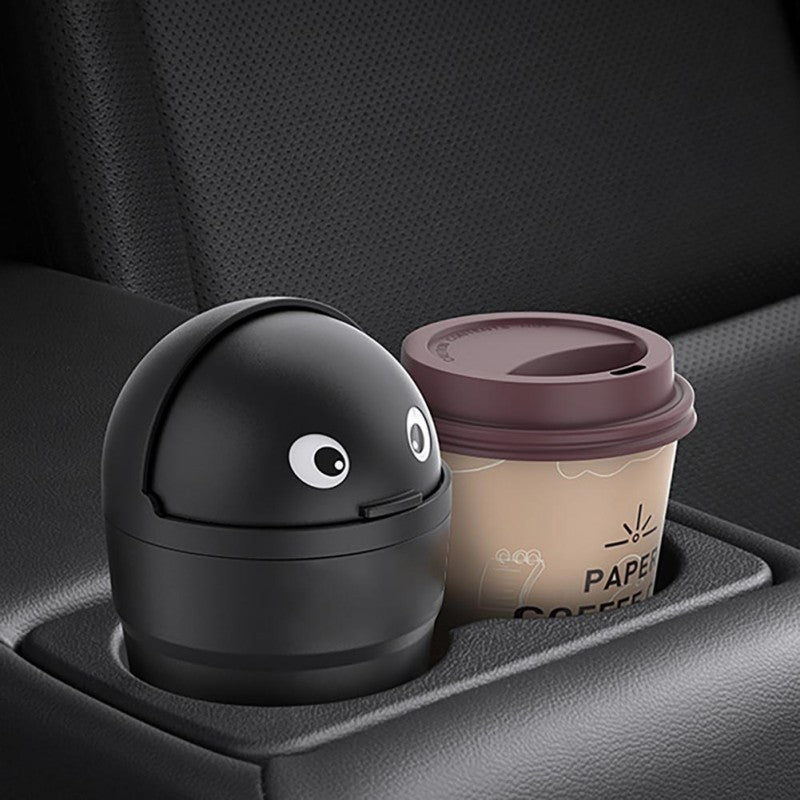Cubo de basura universal para coche, organizador de almacenamiento de coche con tapa oscilante, mini cubo de basura hermético para vehículo