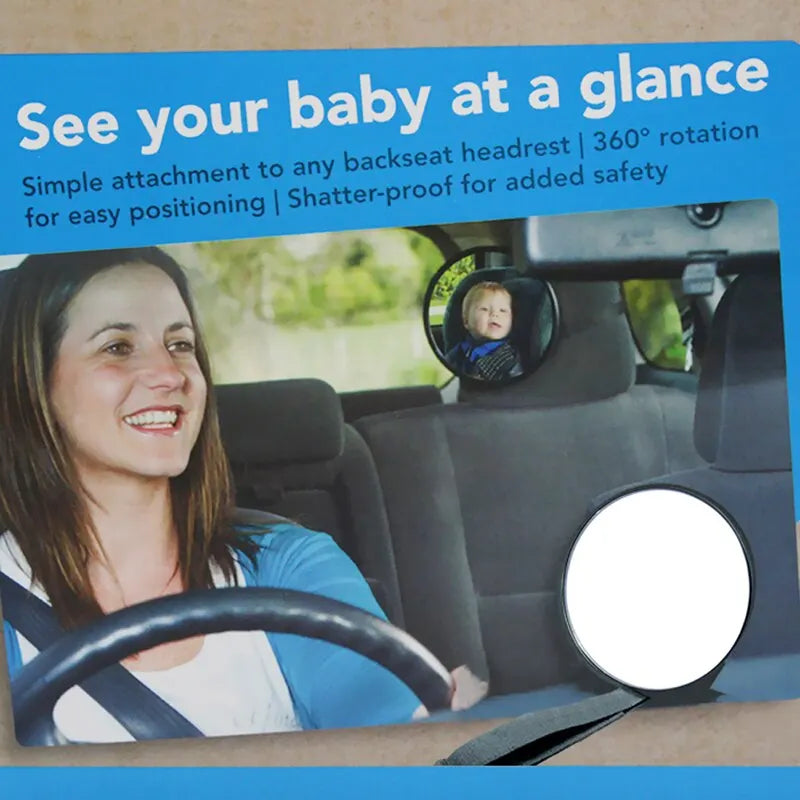 Adjustable Baby Car Mirror for Rear-Facing Seats – Shatter-Resistant Back Seat Safety Mirror with Wide-Angle View
