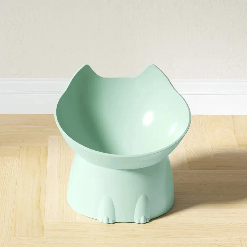1 unidad de comedero elevado WhiskerWare para gatos, plato de plástico elevado antideslizante con borde inclinado, protección para el cuello para comida de gatitos
