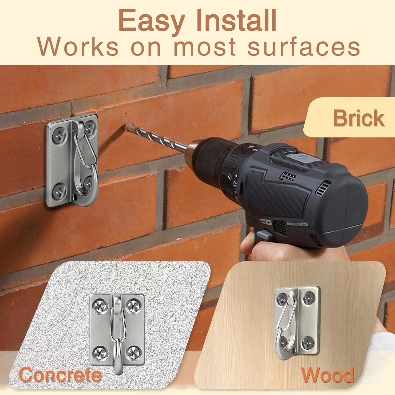 Heavy-Duty Stainless Steel Dog Leash Wall Mount – Secure Pet Tie-Out Hook for Indoor & Outdoor Use